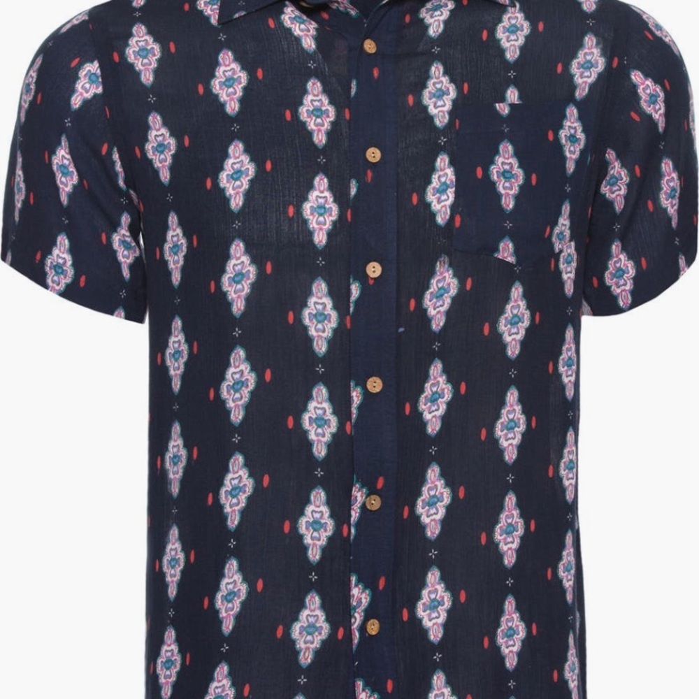 Raga Navy Patterned Men's Shirt